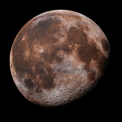 full Moon isolated on black background