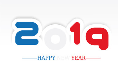 2019 happy new year simple writing with shading