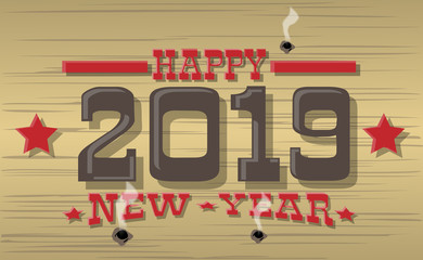 2019 HAPPY NEW YEAR WESTERN - obrazy, fototapety, plakaty