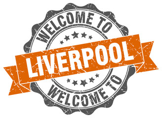 Fototapeta premium Liverpool round ribbon seal