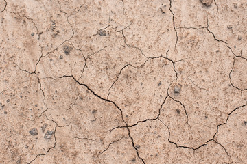 Dry ground, earth texture, cracked surface of the ground