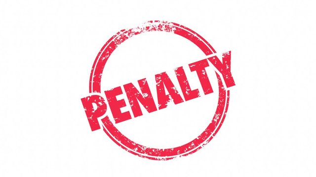Penalty Fee Punishment Round Stamp Word 3d Animation