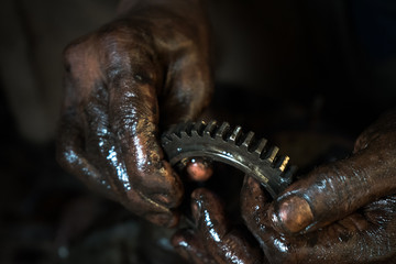 hands of a mechanic