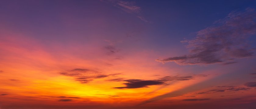 Panorama twilight sky nature background