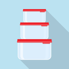 Plastic food containers with red lid