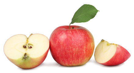 Red apples isolated on white background