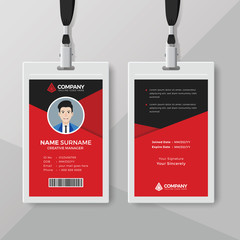 Elegant red ID card design template