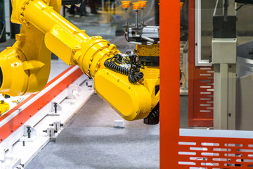 robot arm in factory