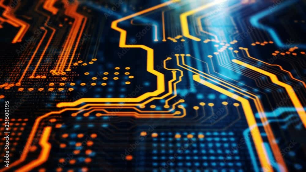 Wall mural technology background/technology background of the abstract computer motherboard, can be used in the