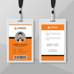 Professional orange ID card design template