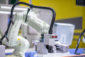 robot arm in factory