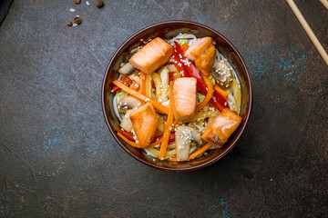 wok with salmon
