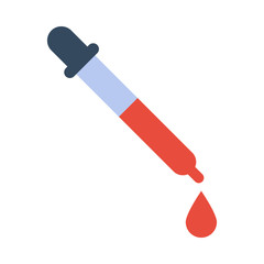 Pipette flat icon on isolated white transparent background.	