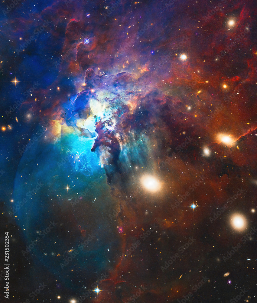 Sticker deep space cosmic chaos, galaxies, stars, nebula abstract art created using authentic imaging data f