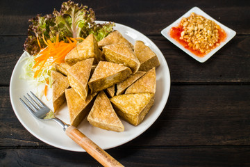 Fried Tofu: This is a favorite snack of Thai people and vegetarians.