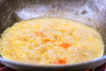 cooking thai food in a cooking class