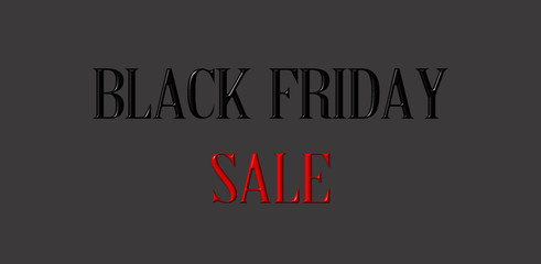 Black Friday sale event. Black and red 3d text on dark background. Web banner. Art illustration for sale booklets, price tags. leaflets, flyers, invitation cards