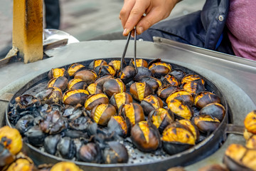 Roasting chestnuts in winter in Istanbul’s Istiklal Street