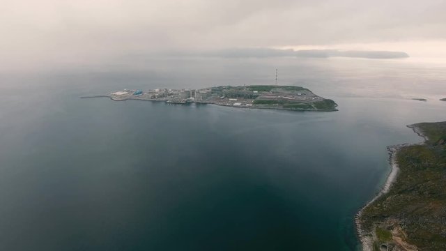 Hammerfest Island Muolkkut Northern Norway, gas processing plant.