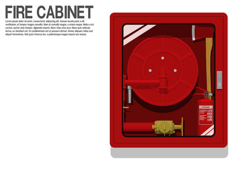 Isolated Fire Hose Cabinet on transparent background