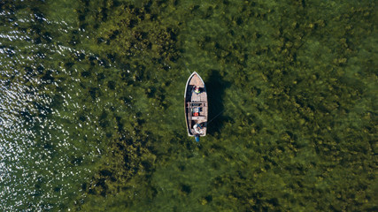 Fishing boat from above