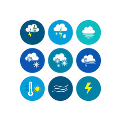 Set of Weather vector flat icons designs