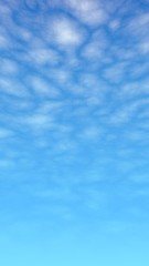 Fototapeta na wymiar Cumulus white clouds in the clear blue sky in the morning. Blue sky background with white clouds. 3D illustration