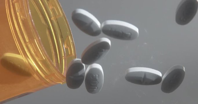 Prescription Pills - Pain Pills - Hydrocodone - Shot From Below