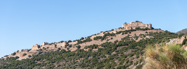 Obraz premium Remains of the Nimrod Fortress located in the Upper Galilee in northern Israel on the border with Lebanon.