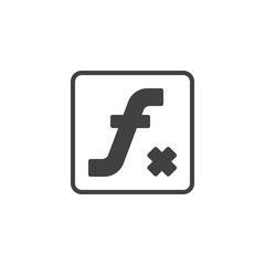 Mathematical Function vector icon. filled flat sign for mobile concept and web design. Math sign simple solid icon. Symbol, logo illustration. Pixel perfect vector graphics