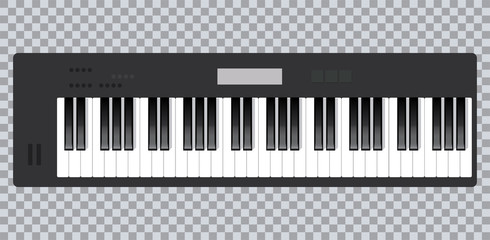Piano icon and keys of piano concept modern music print and web design  poster on white vector illustration