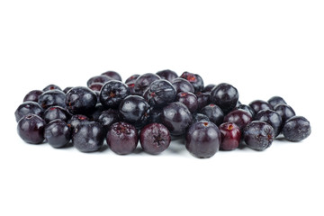 Chokeberries isolated on white background