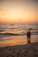 beach sunset couple