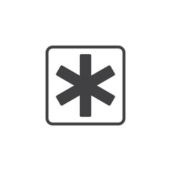 Obraz premium Asterisk vector icon. filled flat sign for mobile concept and web design. Math simple solid icon. Symbol, logo illustration. Pixel perfect vector graphics