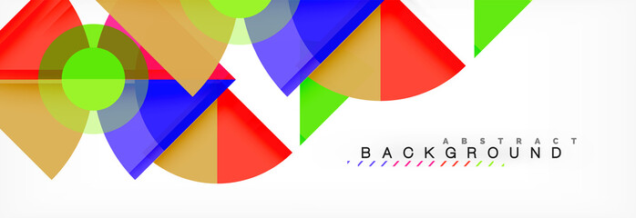 Triangles and circle geometric background