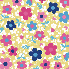 beautiful floral bouquet.  watercolor floral pattern, Ditsy floral background. Liberty style. fabric, covers, manufacturing, wallpapers, print, gift wrap.