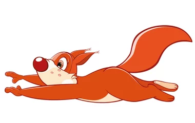 Foto op Plexiglas  Illustration of a Cute Squirrel. Cartoon Character © liusa