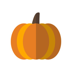 Pumpkin  flat icon on isolated white transparent background.	