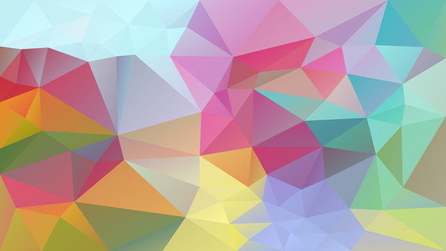 vector abstract irregular polygonal background - triangle low poly pattern - pastel full color spectrum - pink, blue,red, green, yellow, orange