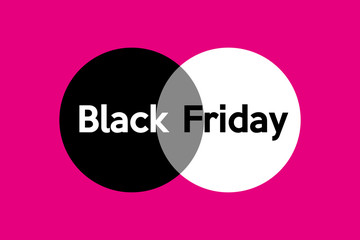 Black Friday sale inscription design template. Black Friday banner on pink background. Vector illustration