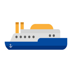 Fototapeta premium Ship icon flat. Vector illustration. EPS 10.