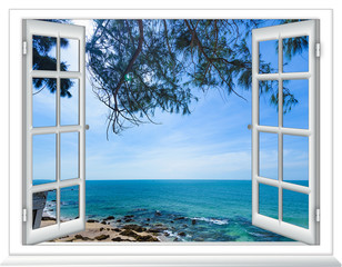 Ocean view window open