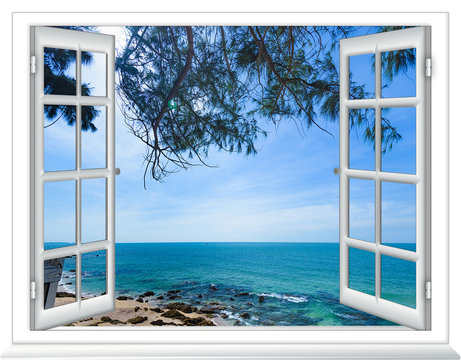 Fototapeta Ocean view window open