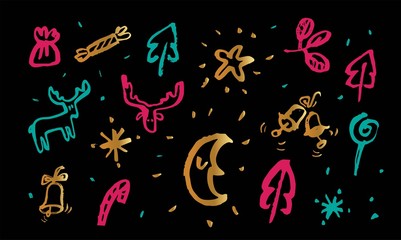 Christmas and New Year vector design set