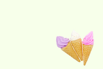 Meringues Soft Serve isolated white background, clipping path.
