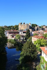 Fototapeta na wymiar Château de Clisson, castle, france, architecture, river, old, water, building, tower, ancient, medieval, history, fortress, reflection, fortification, landscape, historic, fort