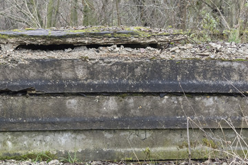 old reinforced concrete slabs