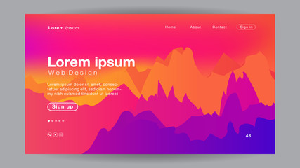 Background abstract pink gradient curve for Homepage