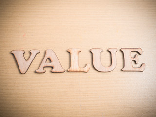 Value. Words Typography Concept