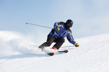 skier in mountains